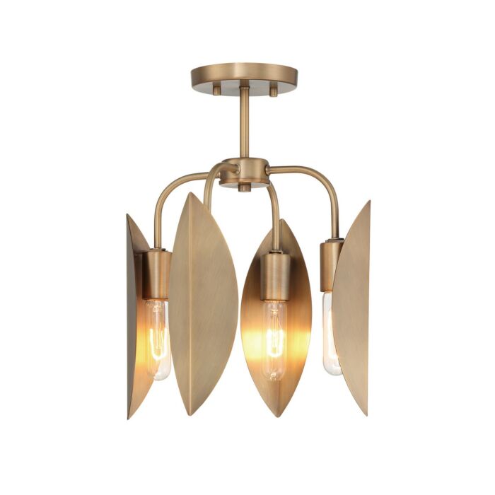 Eden 4-Light Semi-Flush Mount in Old Satin Brass