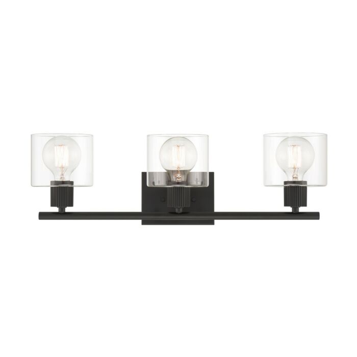 Vibrato 3-Light Bathroom Vanity Light in Matte Black