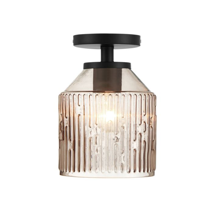 Ele 1-Light Semi-Flush Mount in Matte Black