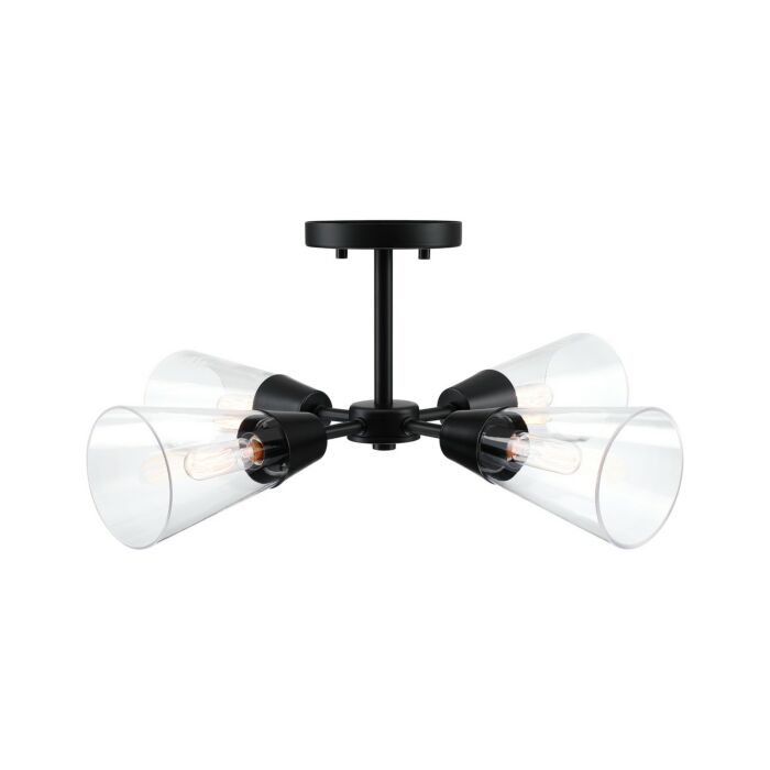 Norro 4-Light Semi-Flush Mount in Matte Black