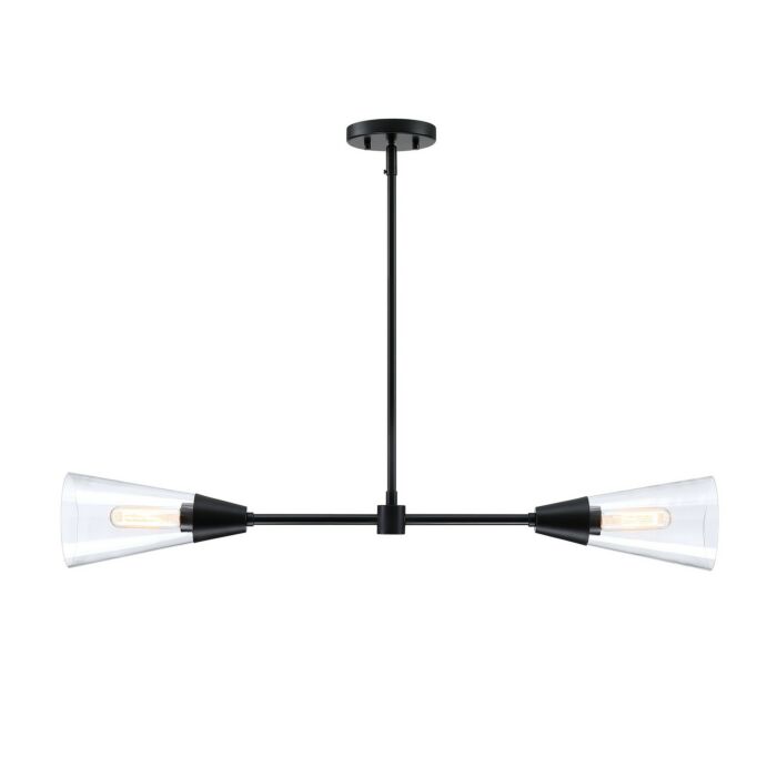 Norro 2-Light Island Pendant in Matte Black