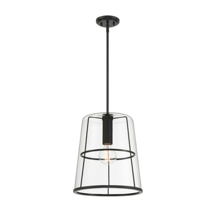Alonzo 1-Light Pendant in Matte Black