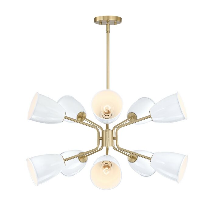 Biba 10-Light Chandelier in Brushed Gold