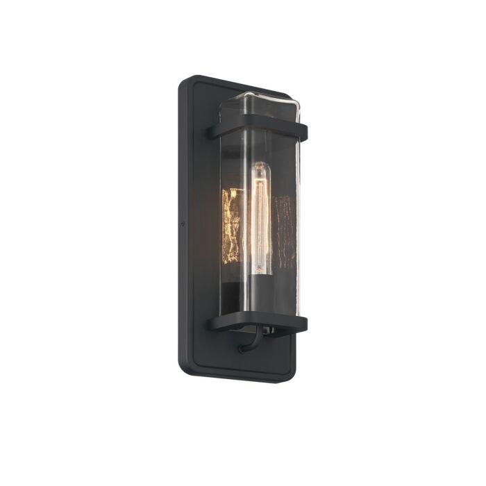 Pearl Street 1-Light Wall Lantern in Black