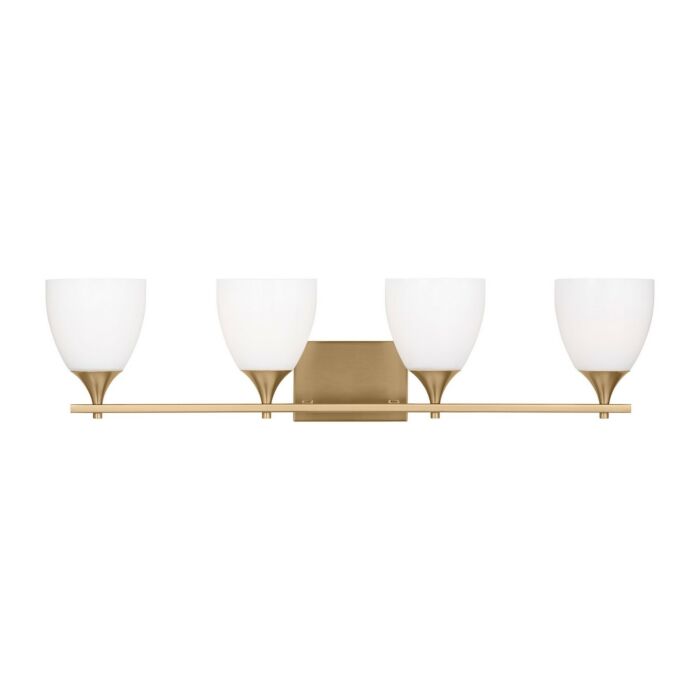 Toffino 4-Light Bathroom Vanity Light in Satin Brass by Drew & Jonathan
