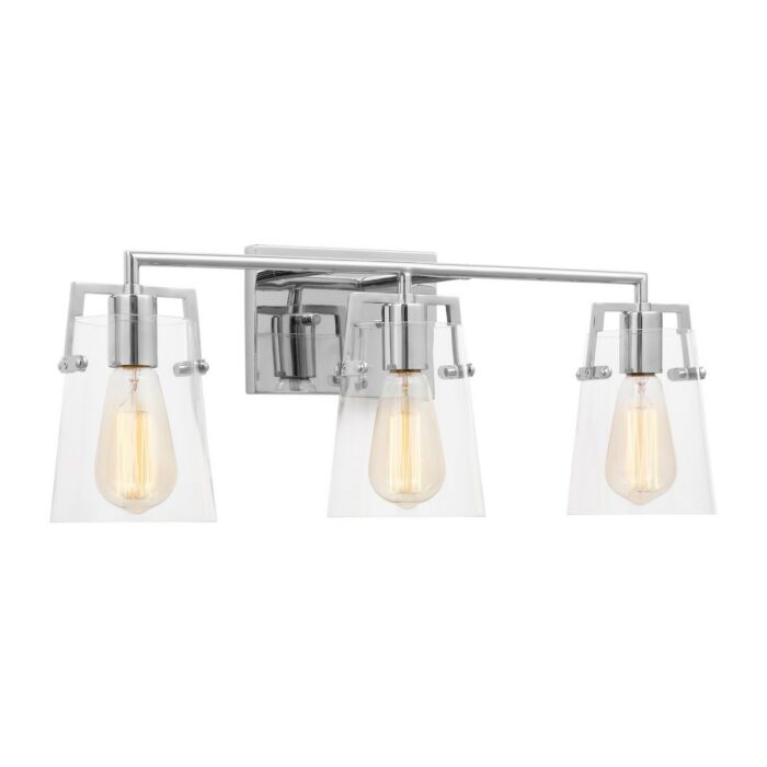 Crofton 3-Light Bathroom Vanity Light in Chrome by Drew & Jonathan
