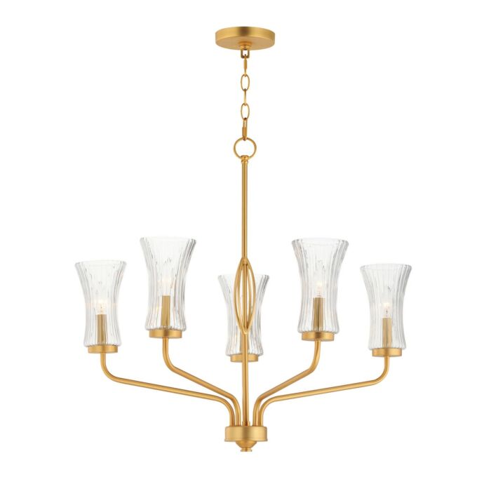 Camelot 5-Light Chandelier in Natural Aged Brass