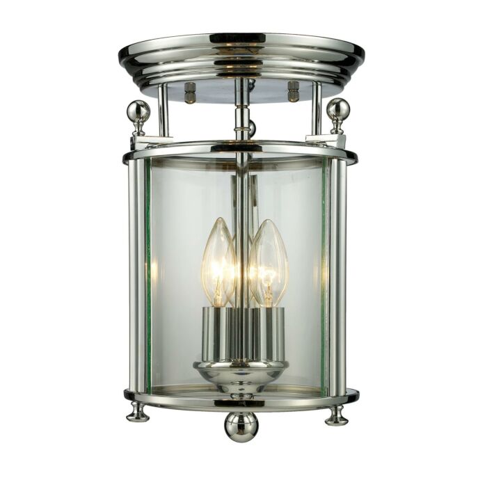 Z Lite Wyndham 3 Light Flush Mount Ceiling Light In Chrome