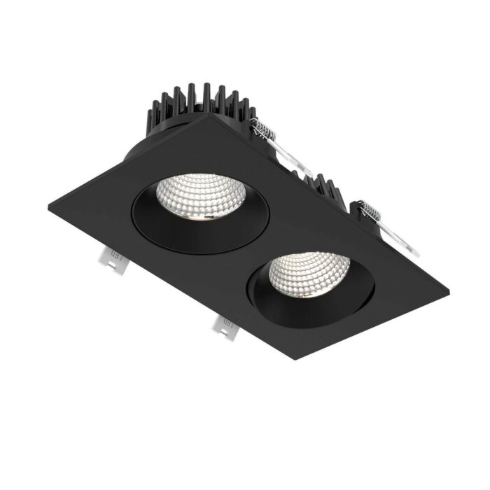 2-Light Regressed Gimbal Downlight in Black