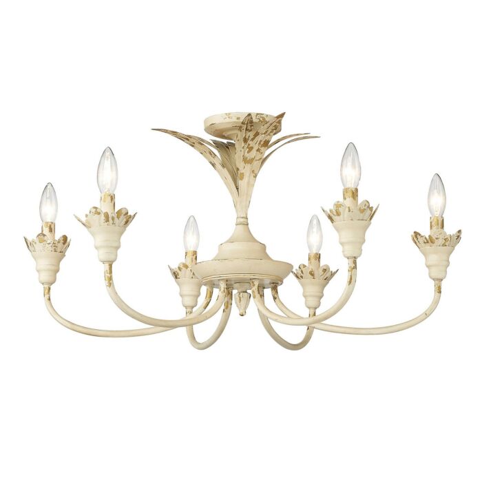 Six Light Semi-Flush Mount by Golden