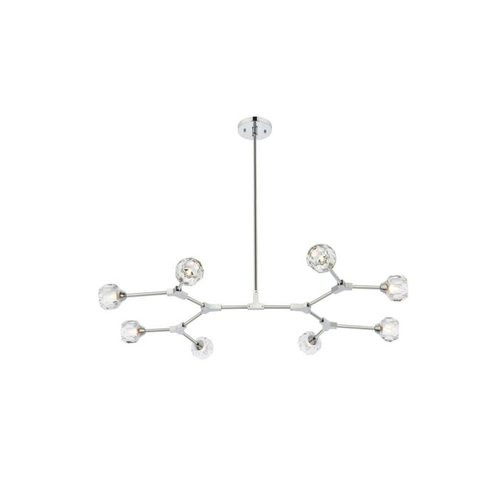 Zayne 8-Light Pendant in Chrome and Clear