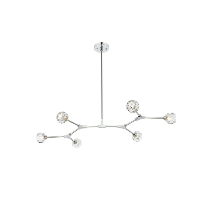 Zayne 6-Light Pendant in Chrome and Clear