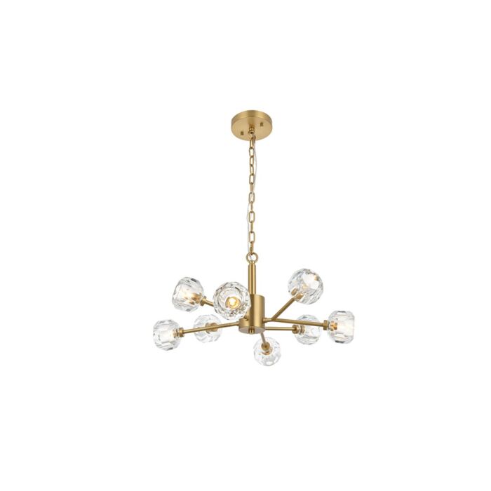 Graham 8-Light Pendant in Gold and Clear