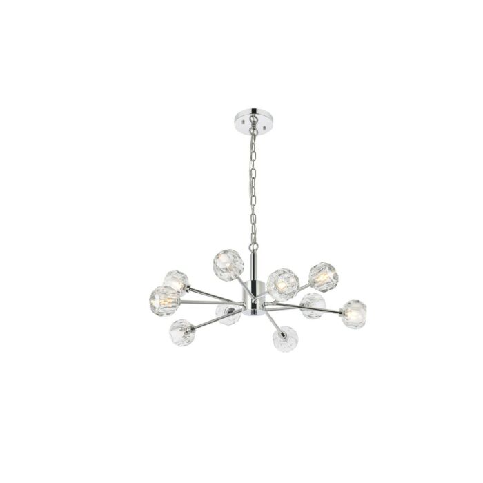 Graham 10-Light Pendant in Chrome and Clear