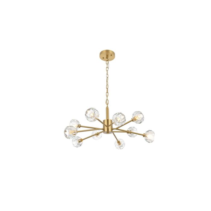 Graham 10-Light Pendant in Gold and Clear