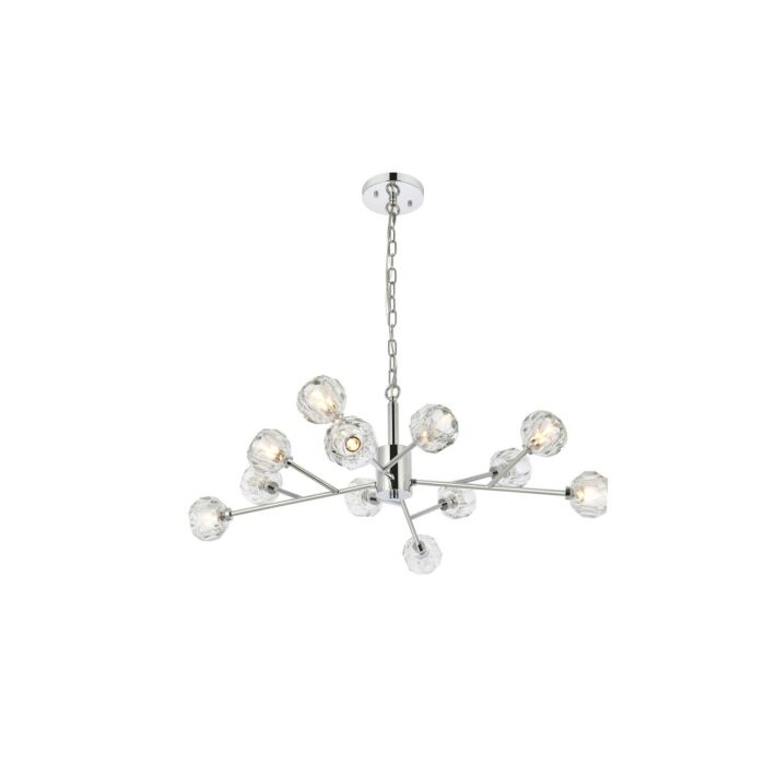 Graham 12-Light Pendant in Chrome and Clear