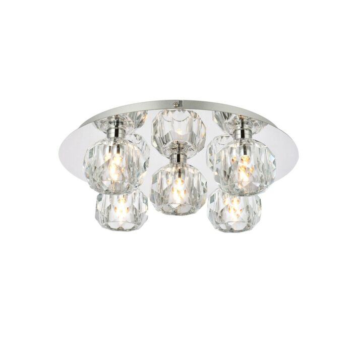 Graham 5-Light Flush Mount in Chrome and Clear