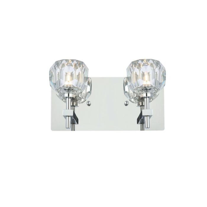 Graham 2-Light Wall Sconce in Chrome and Clear