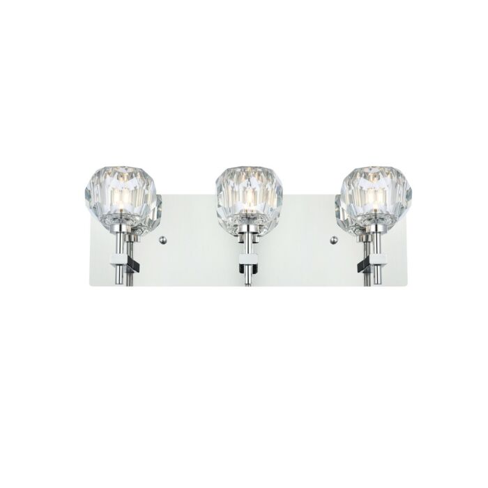 Graham 3-Light Wall Sconce in Chrome and Clear