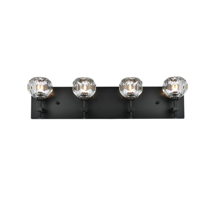 Graham 4-Light Wall Sconce in Black and Clear