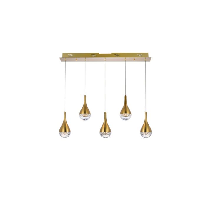 Amherst 5-Light LED Pendant in satin gold