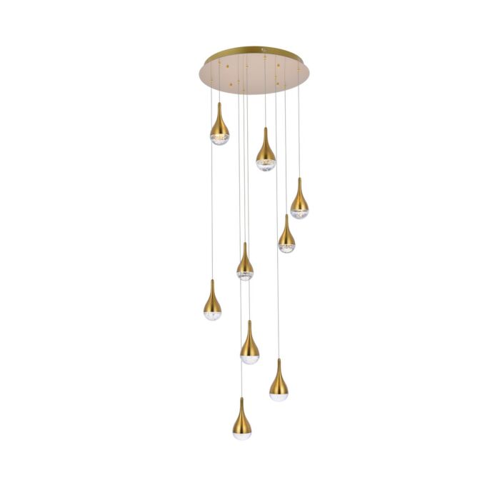 Amherst 9-Light LED Chandelier in satin gold