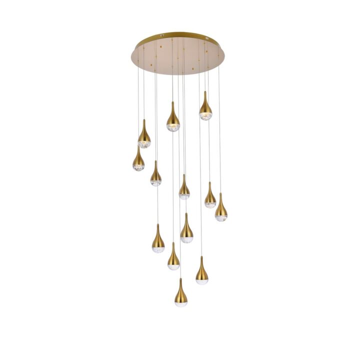 Amherst 13-Light LED Chandelier in satin gold