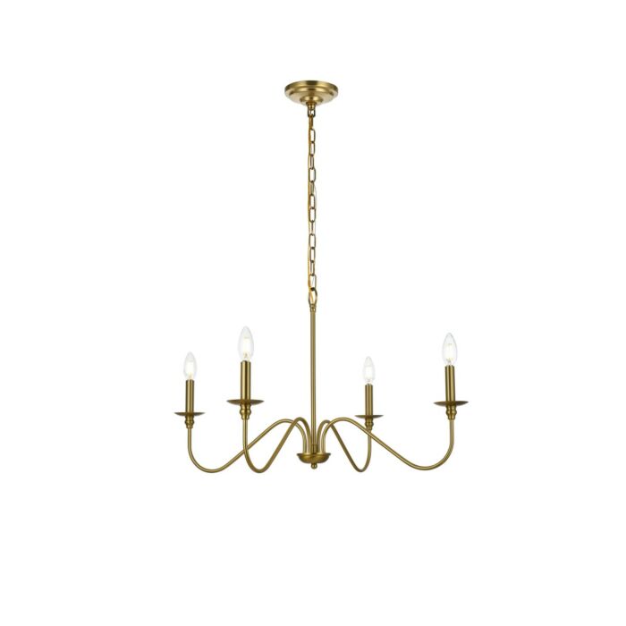 Rohan 4-Light Chandelier in Satin Gold