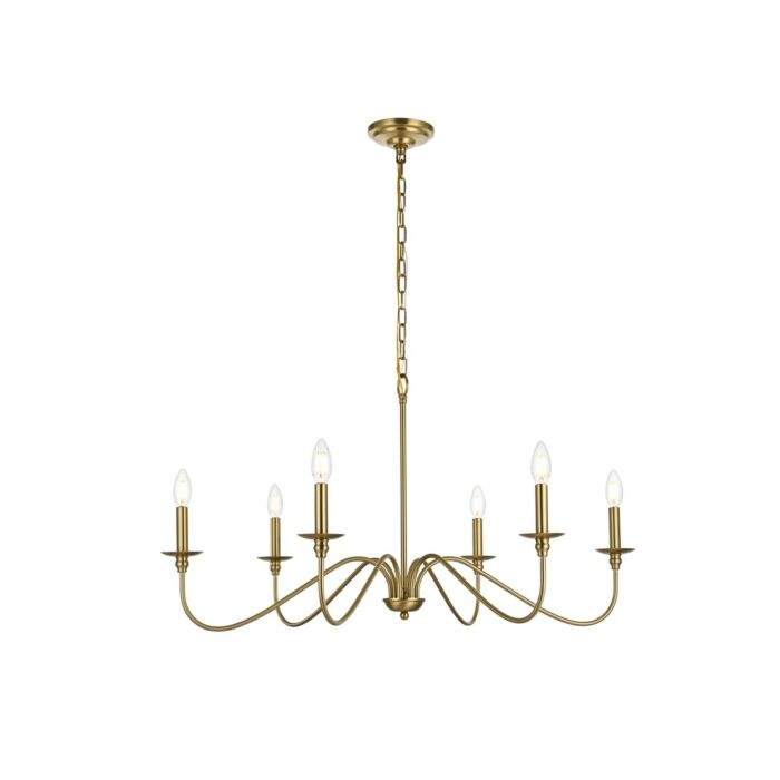 Rohan 6-Light Chandelier in Satin Gold