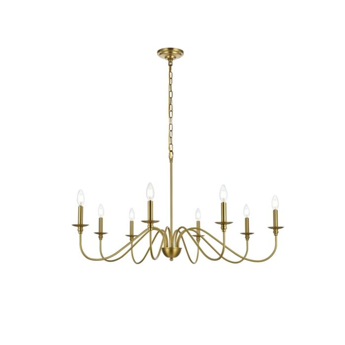 Rohan 8-Light Chandelier in Satin Gold