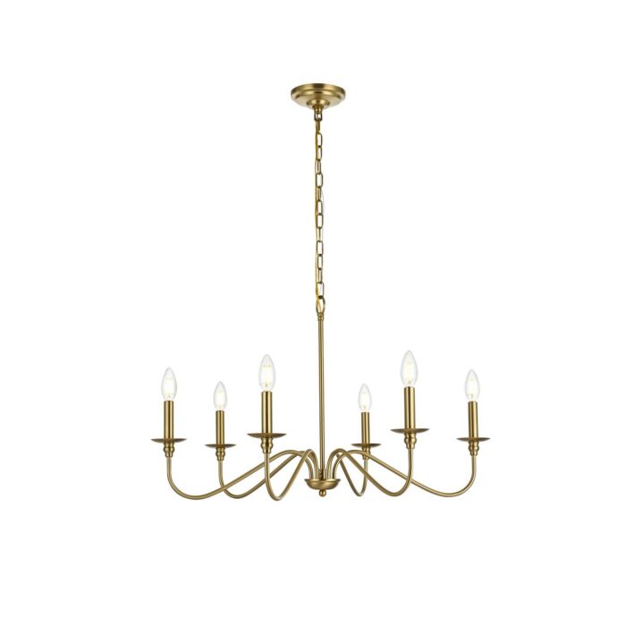 Rohan 6-Light Chandelier in Satin Gold