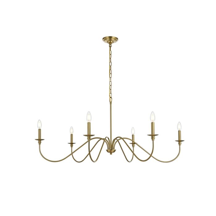 Rohan 6-Light Chandelier in Satin Gold