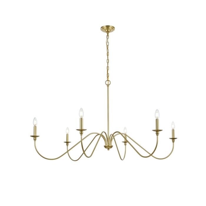 Rohan 6-Light Chandelier in Brass