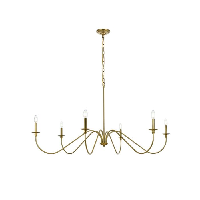 Rohan 6-Light Chandelier in Satin Gold