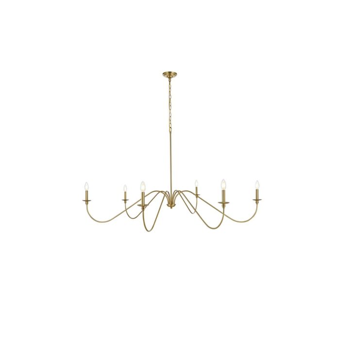Rohan 6-Light Chandelier in Satin Gold