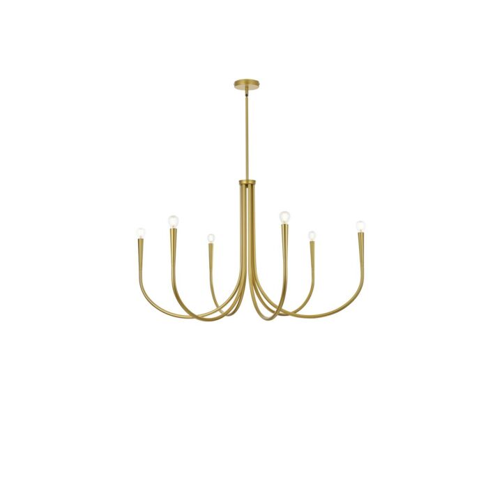 Layne 6-Light Chandelier in Brass