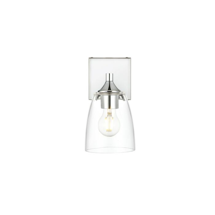 Gianni 1-Light Bathroom Vanity Light Sconce in Chrome and Clear