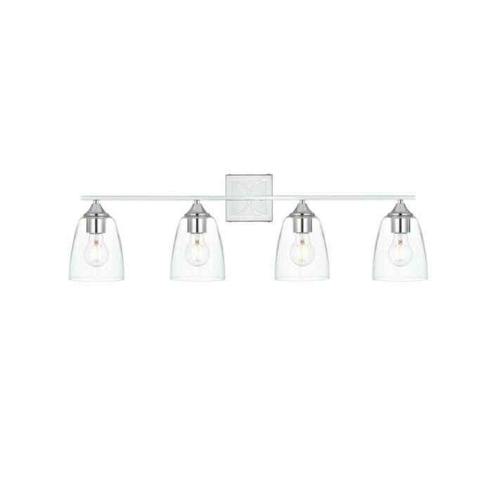 Harris 4-Light Bathroom Vanity Light Sconce in Chrome and Clear