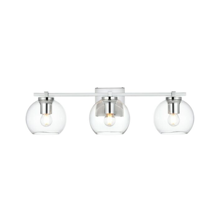 Juelz 3-Light Bathroom Vanity Light Sconce in Chrome and Clear