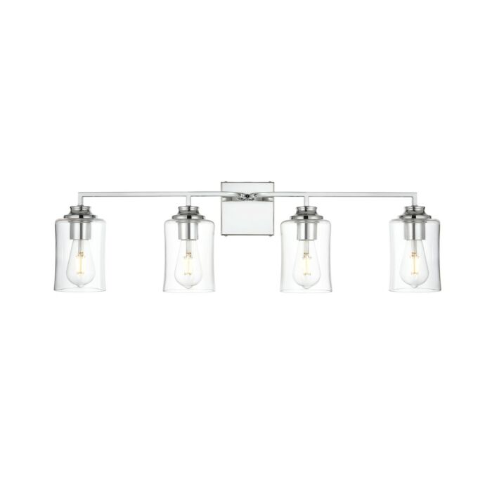 Ronnie 4-Light Bathroom Vanity Light Sconce in Chrome and Clear