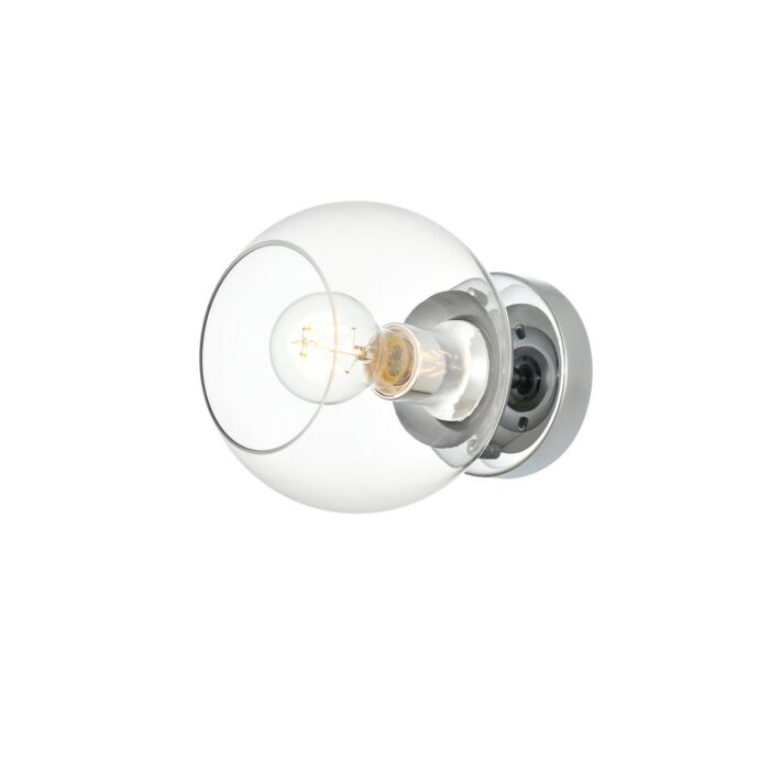 Rogelio 1-Light Bathroom Vanity Light Sconce in Chrome and Clear