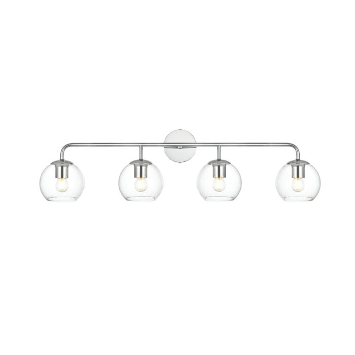 Genesis 4-Light Bathroom Vanity Light Sconce in Chrome and Clear