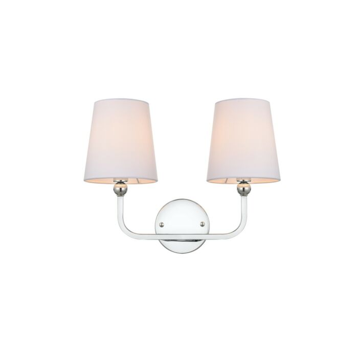 Colson 2-Light Bathroom Vanity Light Sconce in Chrome and Clear