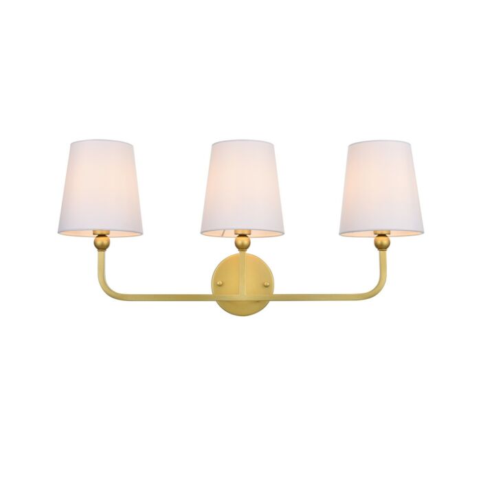 Colson 3-Light Bathroom Vanity Light Sconce in Brass and Clear