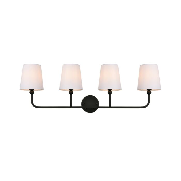 Colson 4-Light Bathroom Vanity Light Sconce in Black and Clear