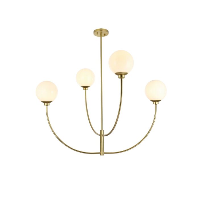 Nyomi 4-Light Chandelier in Brass