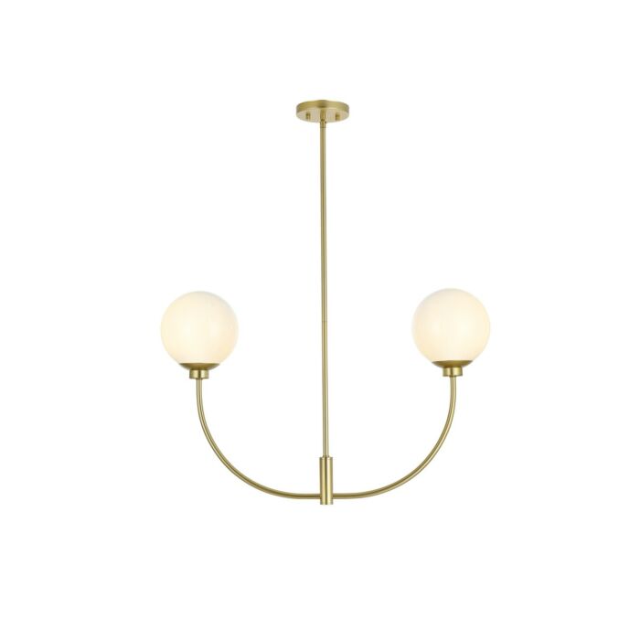 Nyomi 2-Light Chandelier in Brass