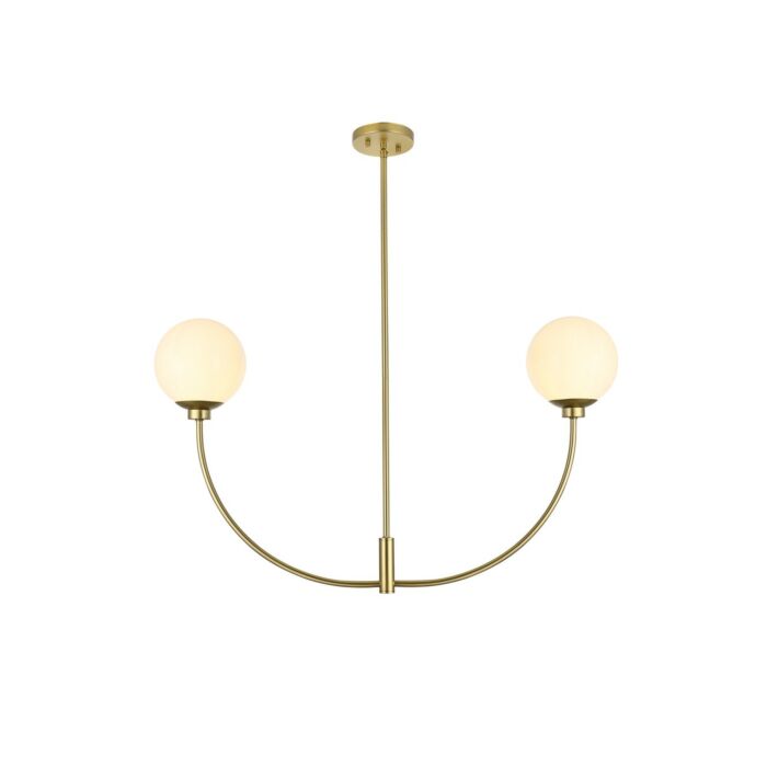 Nyomi 2-Light Chandelier in Brass