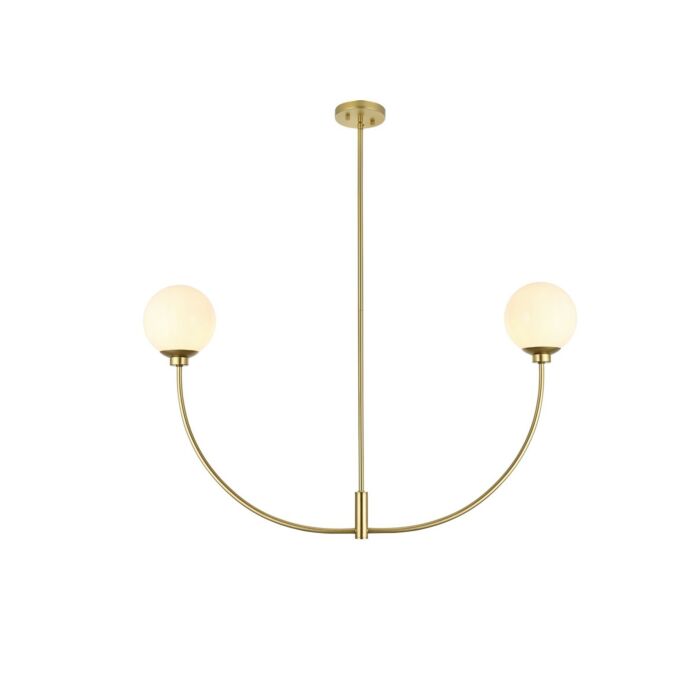Nyomi 2-Light Chandelier in Brass