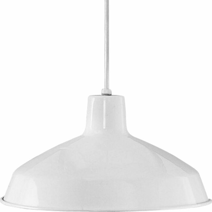 Metal Shade Pendant 1-Light Pendant in White
